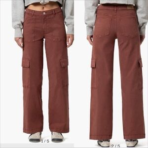 Alva High Waist Straight Leg Cargo Pants Mavi wide leg maroon twill size 27X32